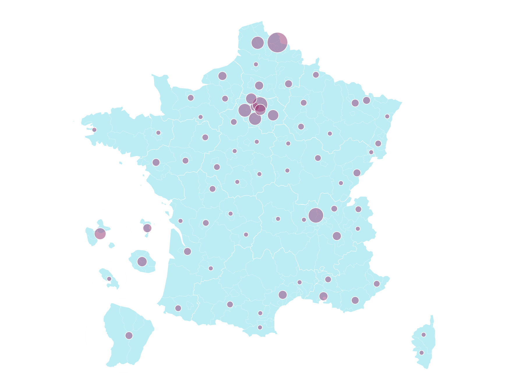 Répartition des Cités éducatives en France